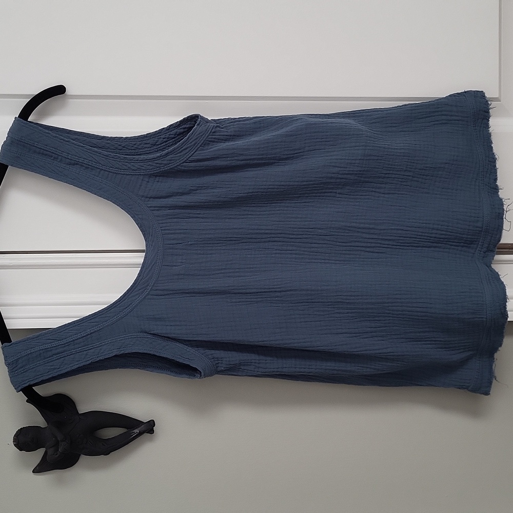 Faherty Dream Organic Cotton Scoop Tank - Stormy Seas - S - Picture 4 of 4